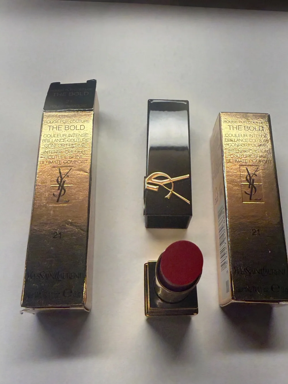 YSL Beauty — The Bold High Pigment Lipstick x2 — Rouge Paradoxe 💄✨